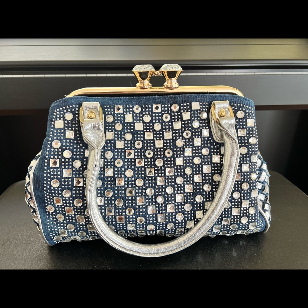Brand New Glamorous Denim & Rhinestone handbag